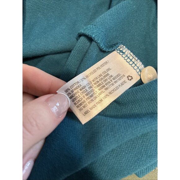 Goodfellow Mens Short Sleeve Loring Polo Shirt Teal Blue Coastal Wave Small - Picture 6 of 6